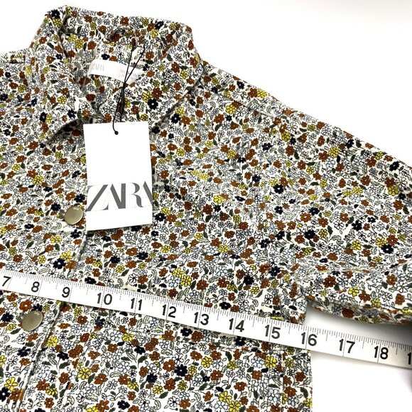 Zara Fine-Wale Corduroy Floral Jacket and Pants Set Girl's 7/8 - Picture 7 of 16